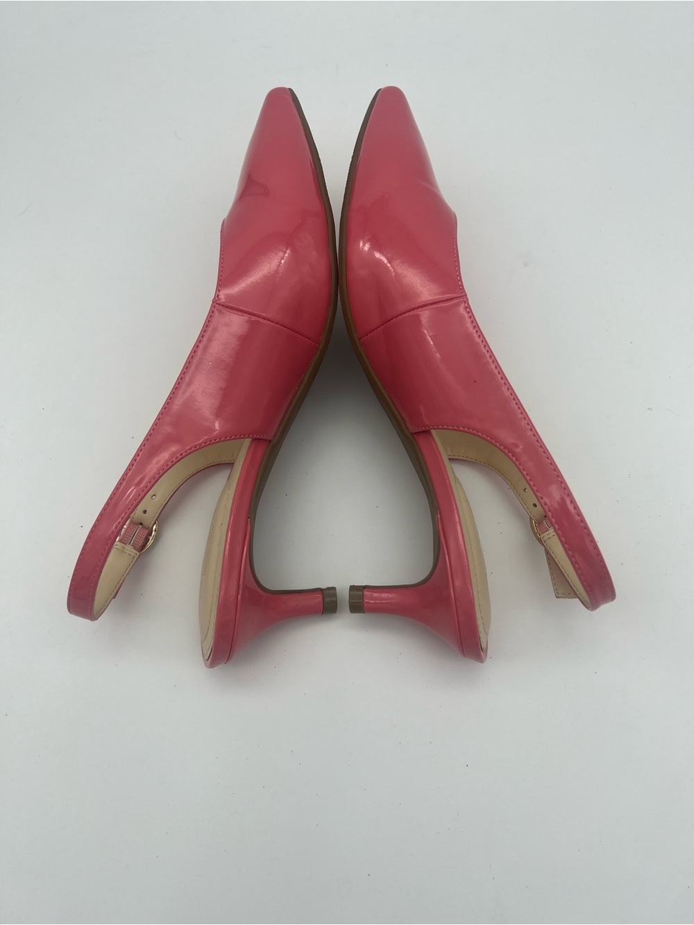 Liz Claiborne Slingback Kitten Heel Pink Women’s size 9 pointed toe shoes patent - Picture 5 of 8
